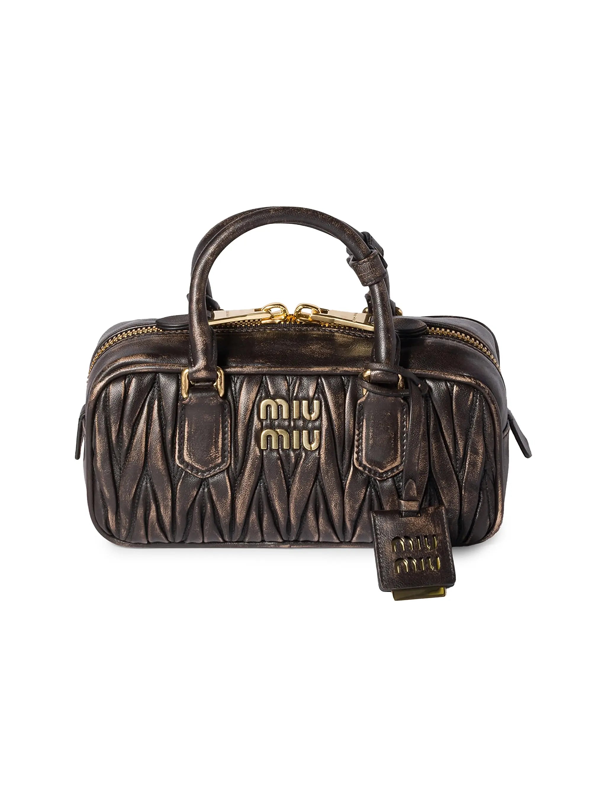 Miu Miu Arcadie Matelassé Nappa Leather Top Handle Bag