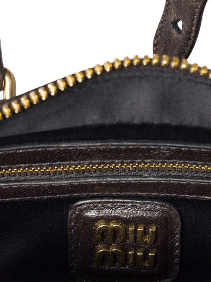Miu Miu Arcadie Matelassé Nappa Leather Top Handle Bag