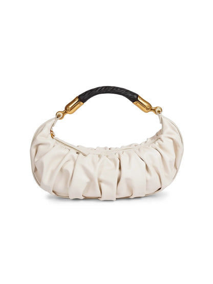 Balmain Medium Ebene Leather Top Handle Bag