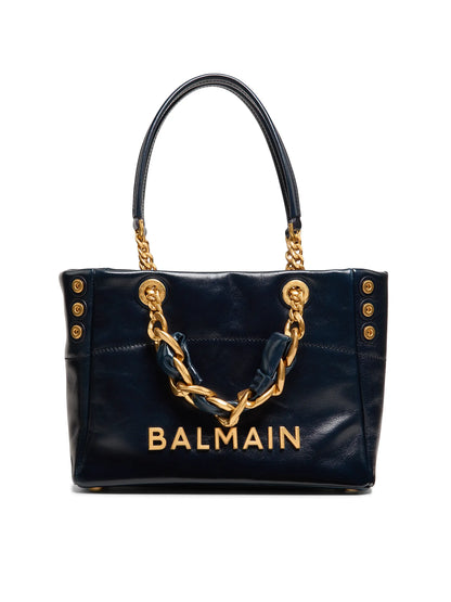 Balmain Small 1945 Soft Cabas Crinkled Leather Bag