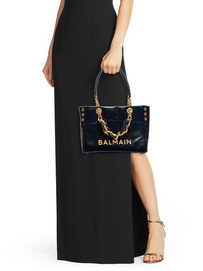 Balmain Small 1945 Soft Cabas Crinkled Leather Bag