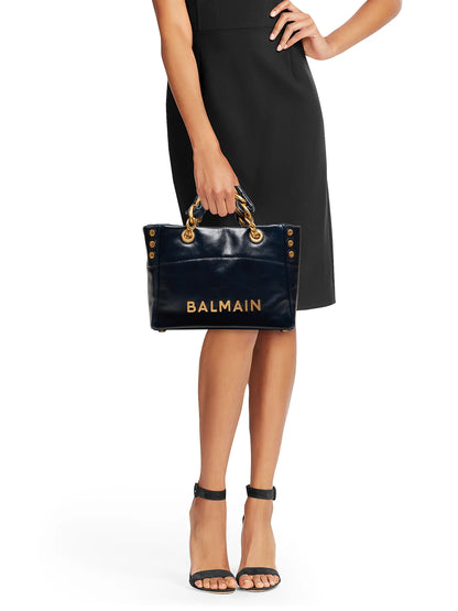 Balmain Small 1945 Soft Cabas Crinkled Leather Bag