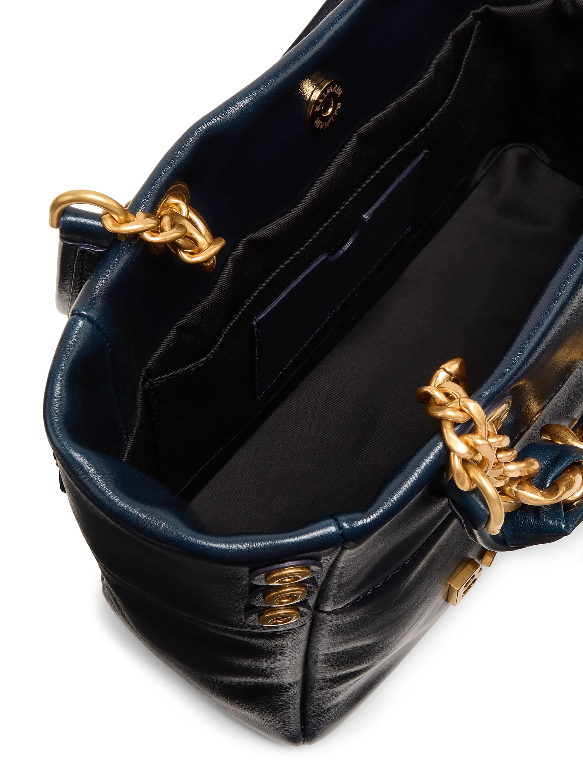 Balmain Small 1945 Soft Cabas Crinkled Leather Bag
