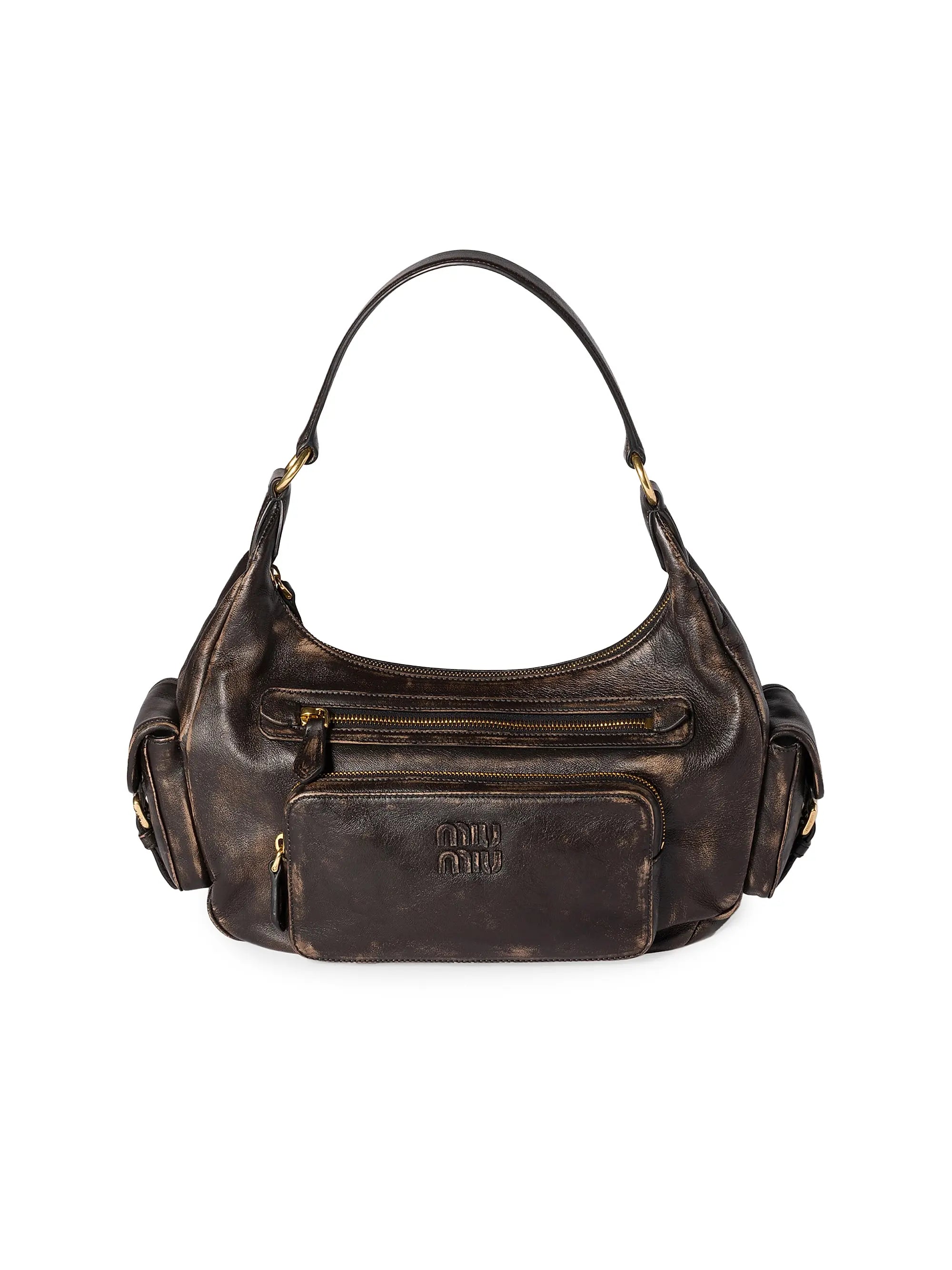 Miu Miu Pocket Nappa Leather Shoulder Bag