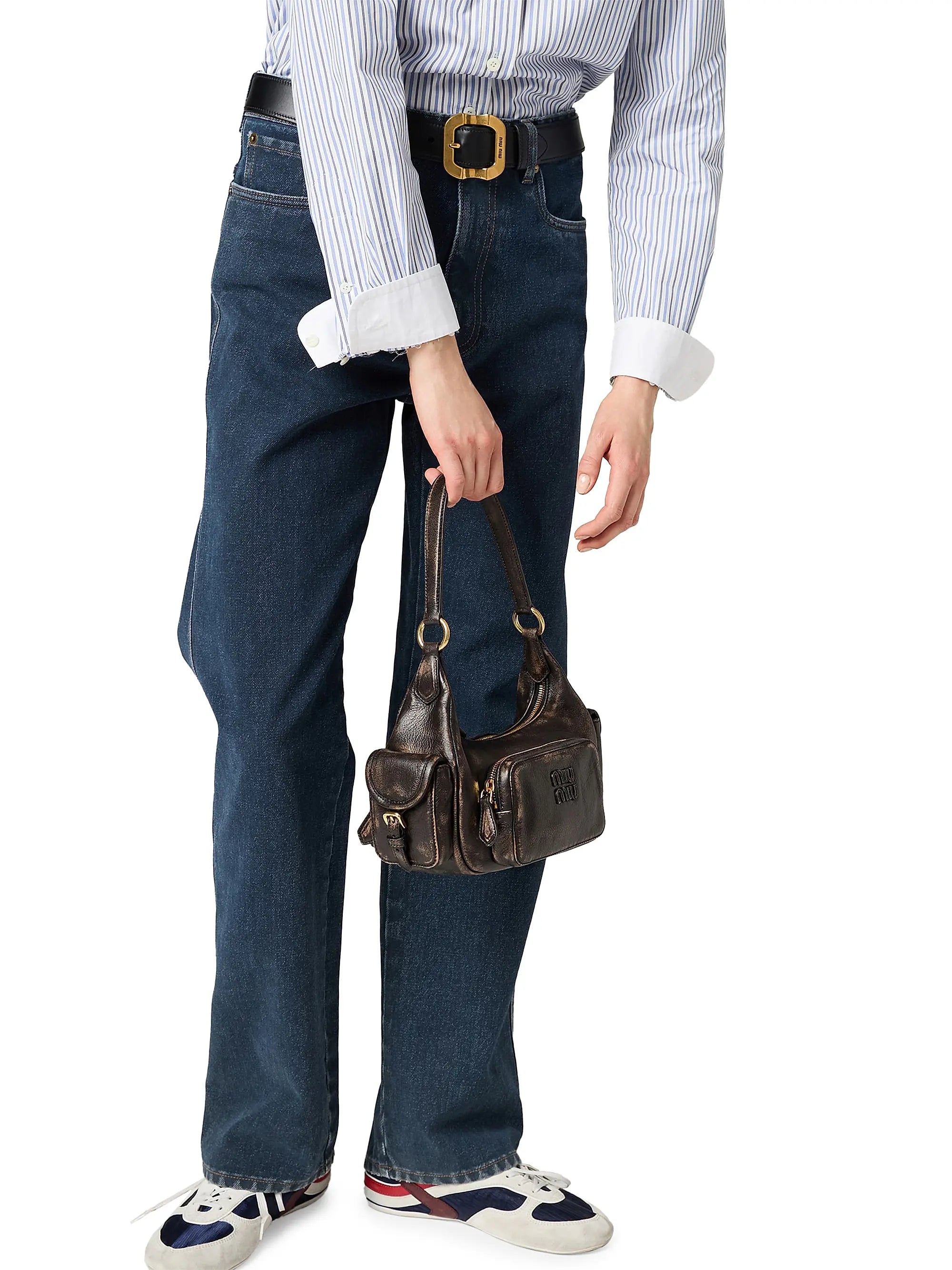 Miu Miu Pocket Nappa Leather Shoulder Bag
