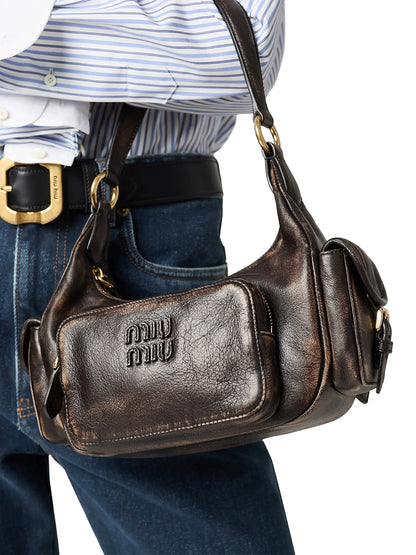 Miu Miu Pocket Nappa Leather Shoulder Bag