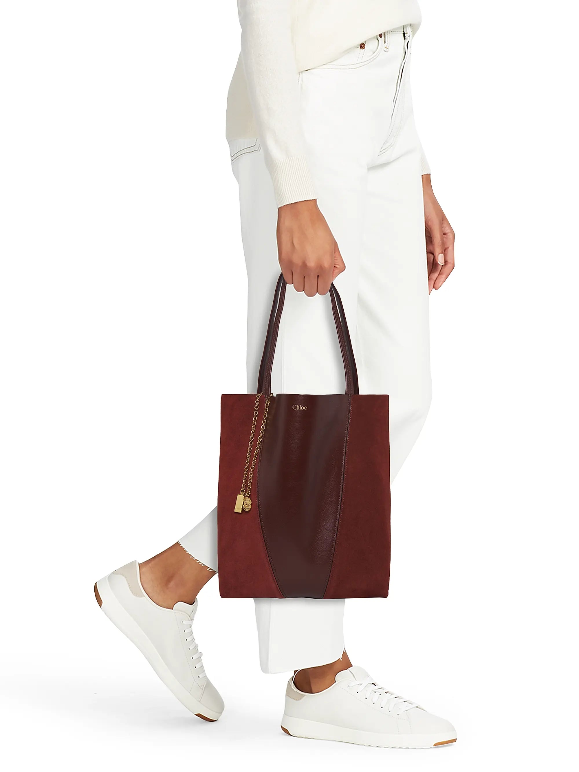 Chloé Spin Leather & Suede Tote Bag