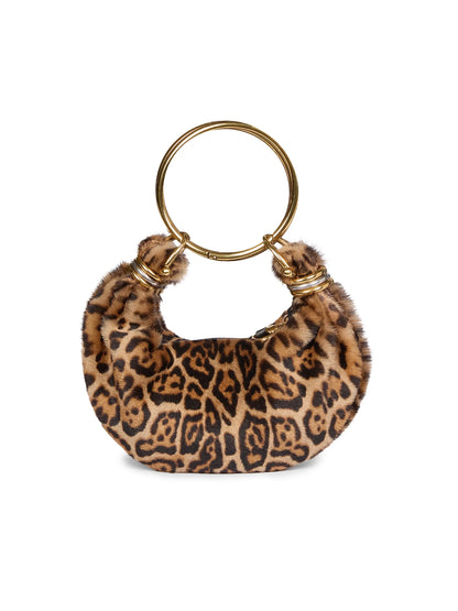 Chloé Bracelet Leopard-Print Shearling Bag