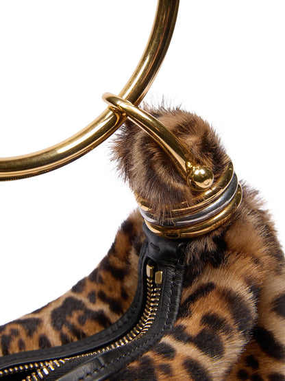 Chloé Bracelet Leopard-Print Shearling Bag
