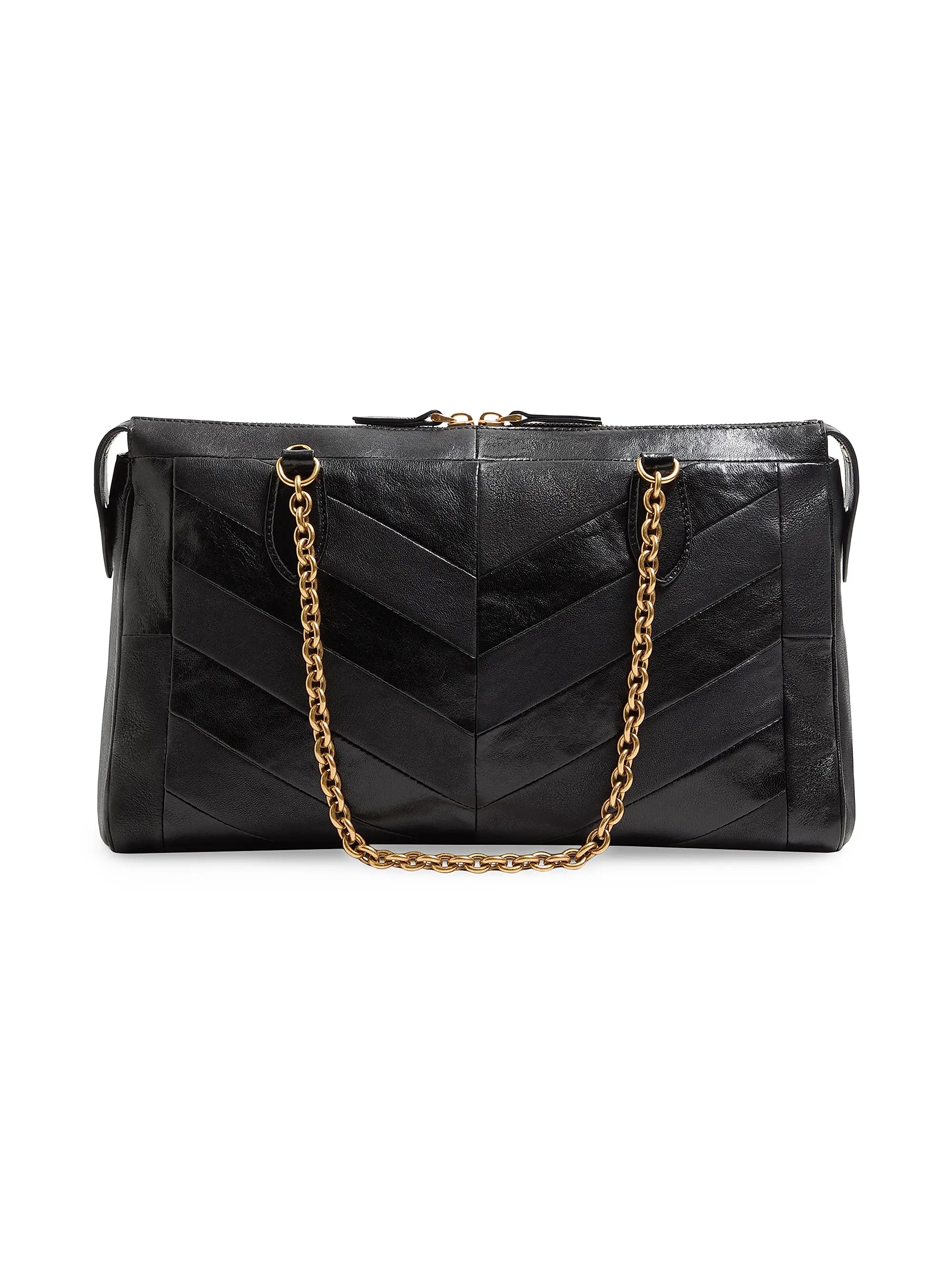 Valentino Garavani Panthea Shoulder Bag in Nappa Leather with Chevron Pattern