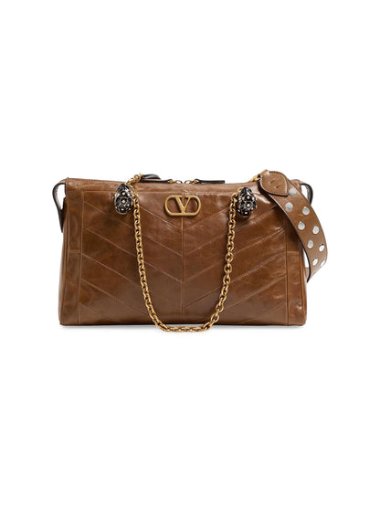 Valentino Garavani Panthea Shoulder Bag in Nappa Leather with Chevron Pattern