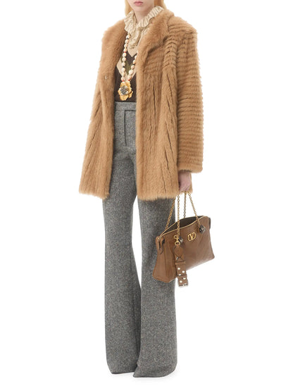 Valentino Garavani Panthea Shoulder Bag in Nappa Leather with Chevron Pattern