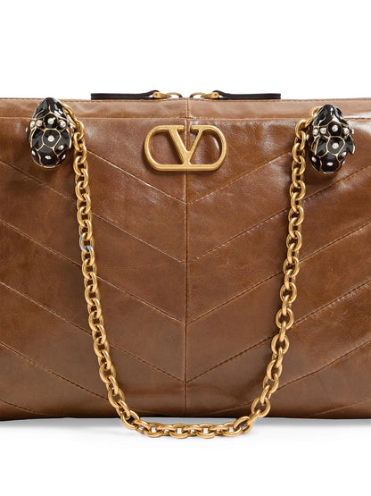 Valentino Garavani Panthea Shoulder Bag in Nappa Leather with Chevron Pattern