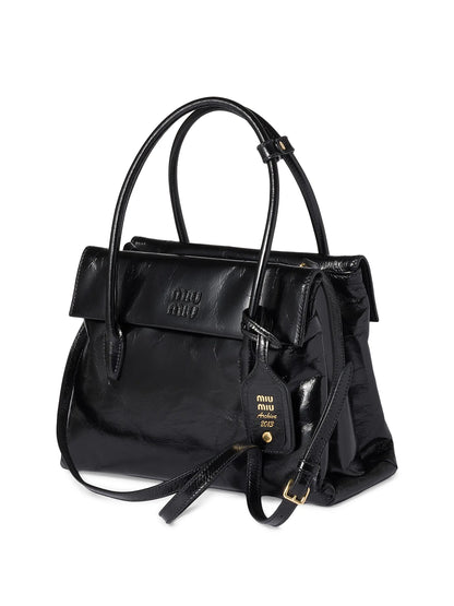 Miu Miu Shiny Leather Top Handle Bag