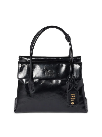 Miu Miu Shiny Leather Top Handle Bag