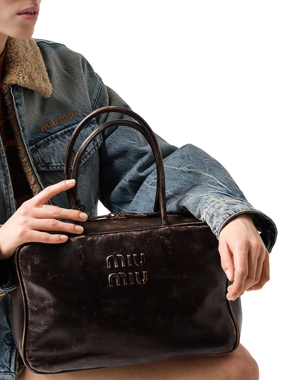 Miu Miu Beau Nappa Leather Top Handle Bag