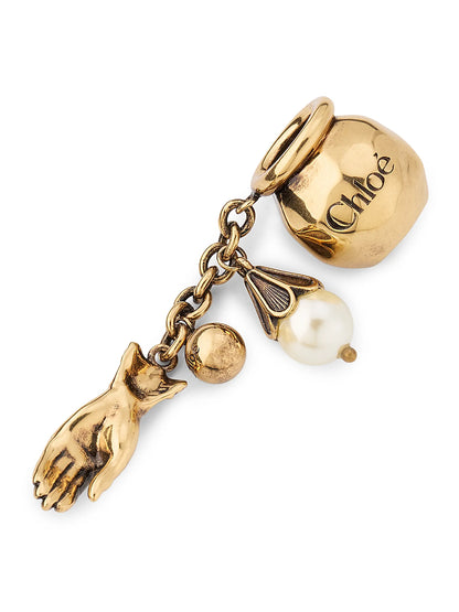 Chloé Goldtone & Imitation Pearl Sphere Hand Bag Charm