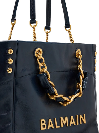 Balmain Logo Leather Tote Bag