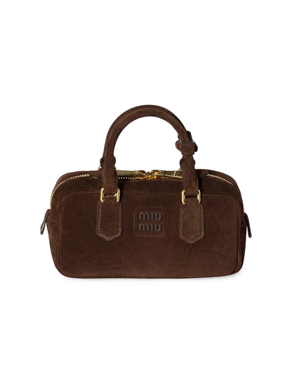 Miu Miu Arcadie Padded Suede Top-Handle Bag
