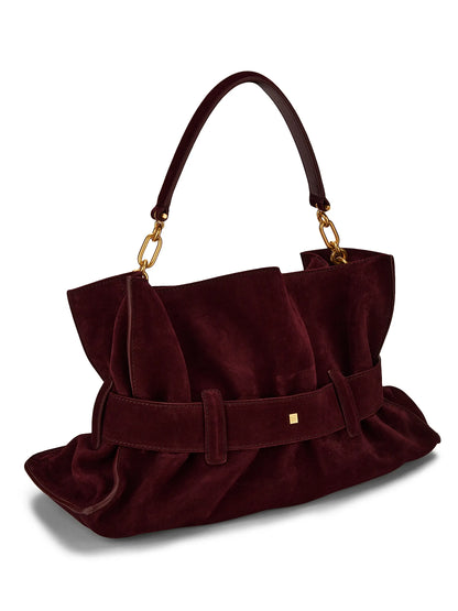 Balmain Medium Anthem Suede Shoulder Bag