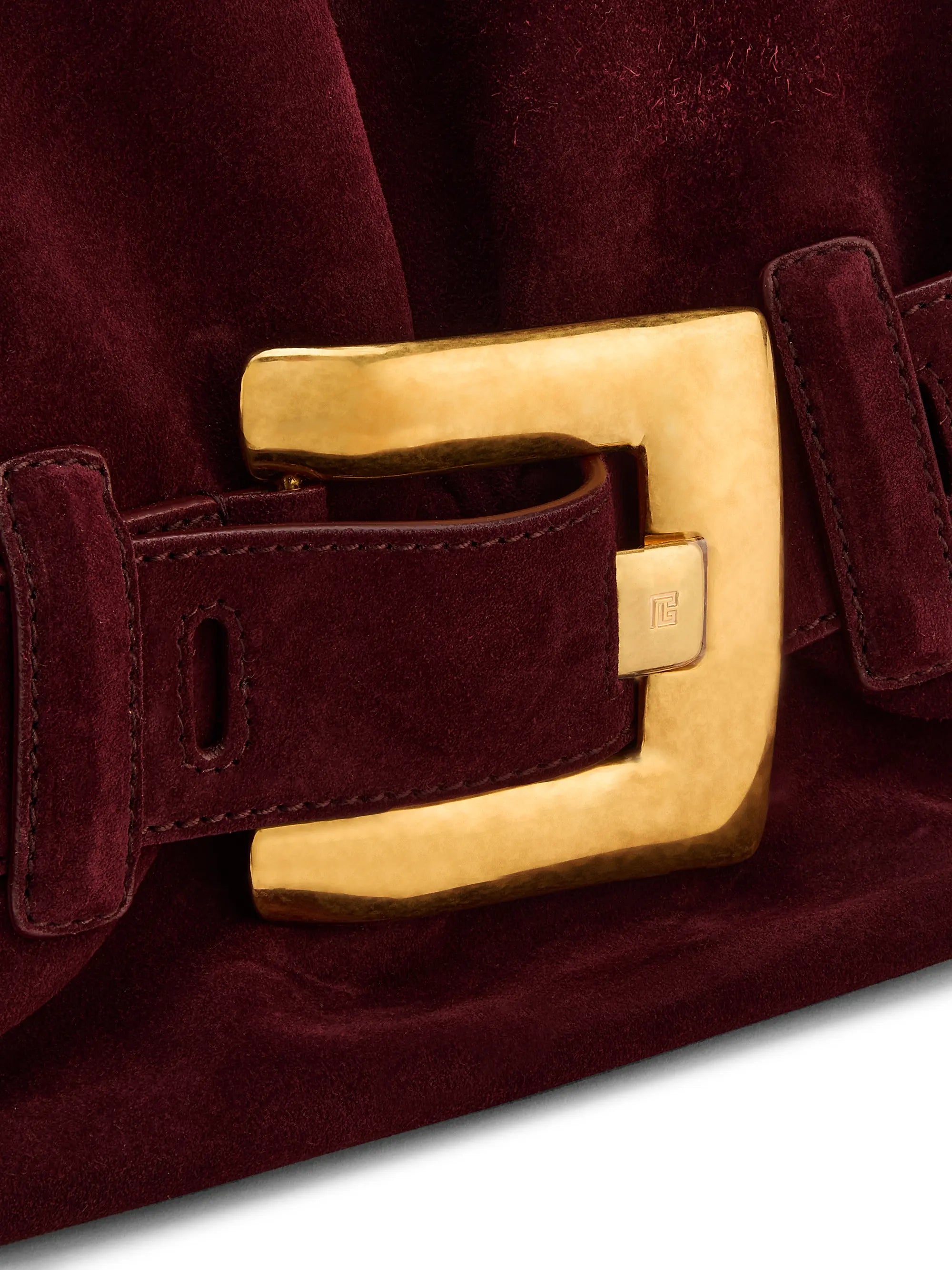Balmain Medium Anthem Suede Shoulder Bag