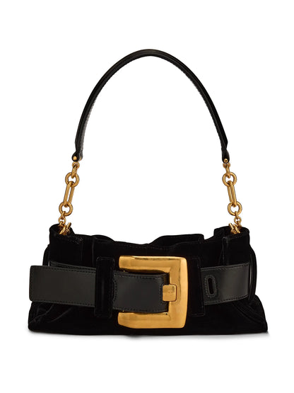 Balmain Mini Anthem Velvet Shoulder Bag