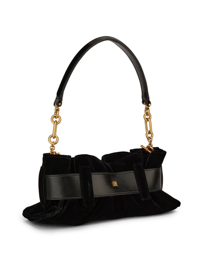 Balmain Mini Anthem Velvet Shoulder Bag