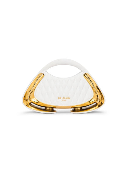 Balmain Small Jolie Madame Quilted Faux-Leather Top Handle Bag