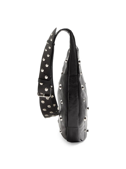 Valentino Garavani Hoboho Hobo Bag in Chevron Pattern Nappa Leather with Studs