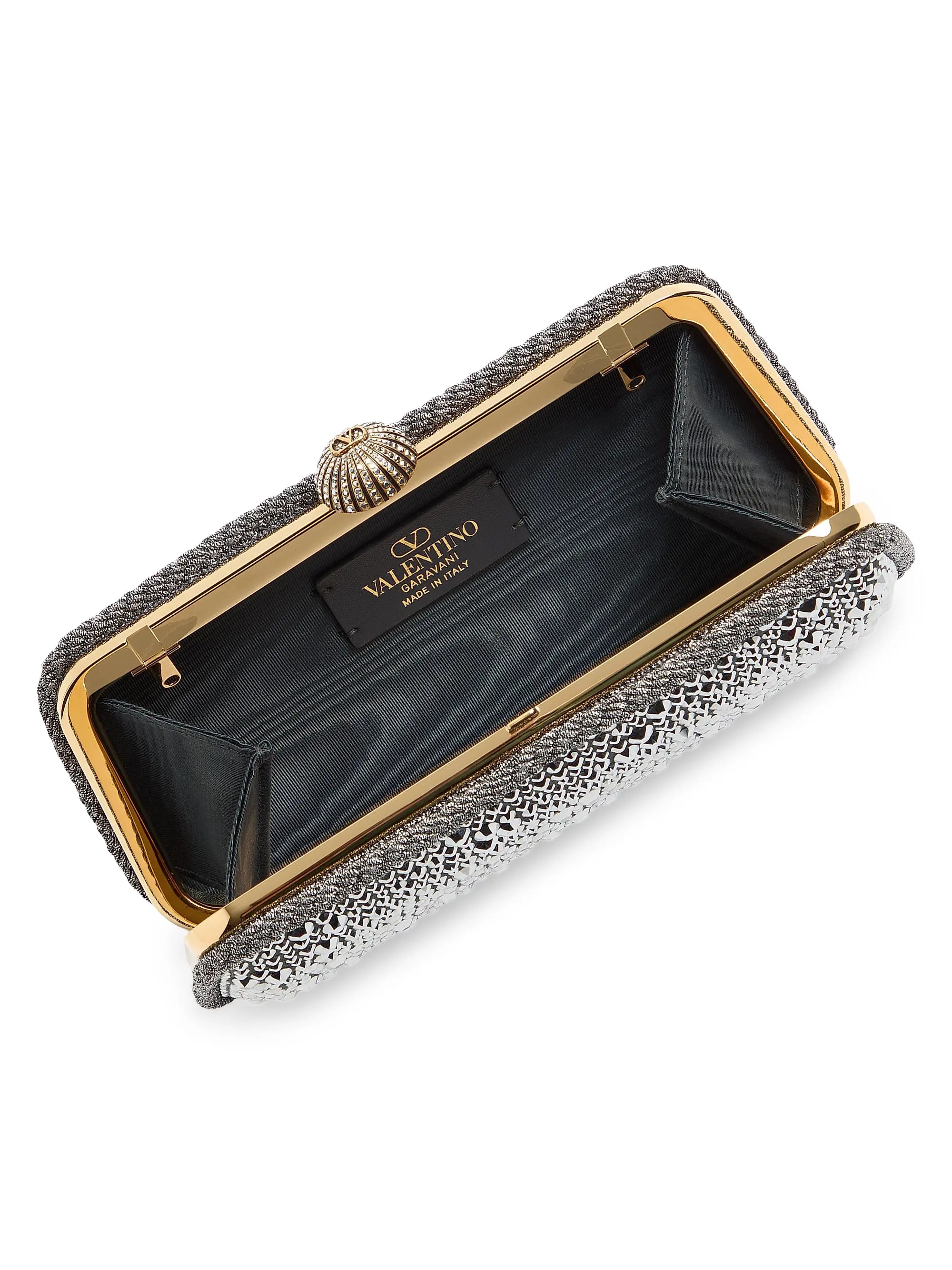 Valentino Garavani Carry Secrets Minaudiere Clutch with Rhinestones