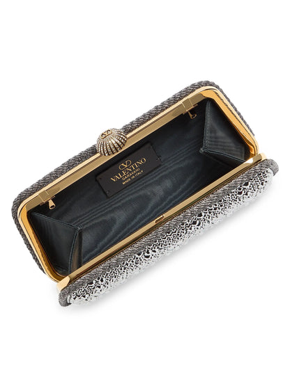 Valentino Garavani Carry Secrets Minaudiere Clutch with Rhinestones
