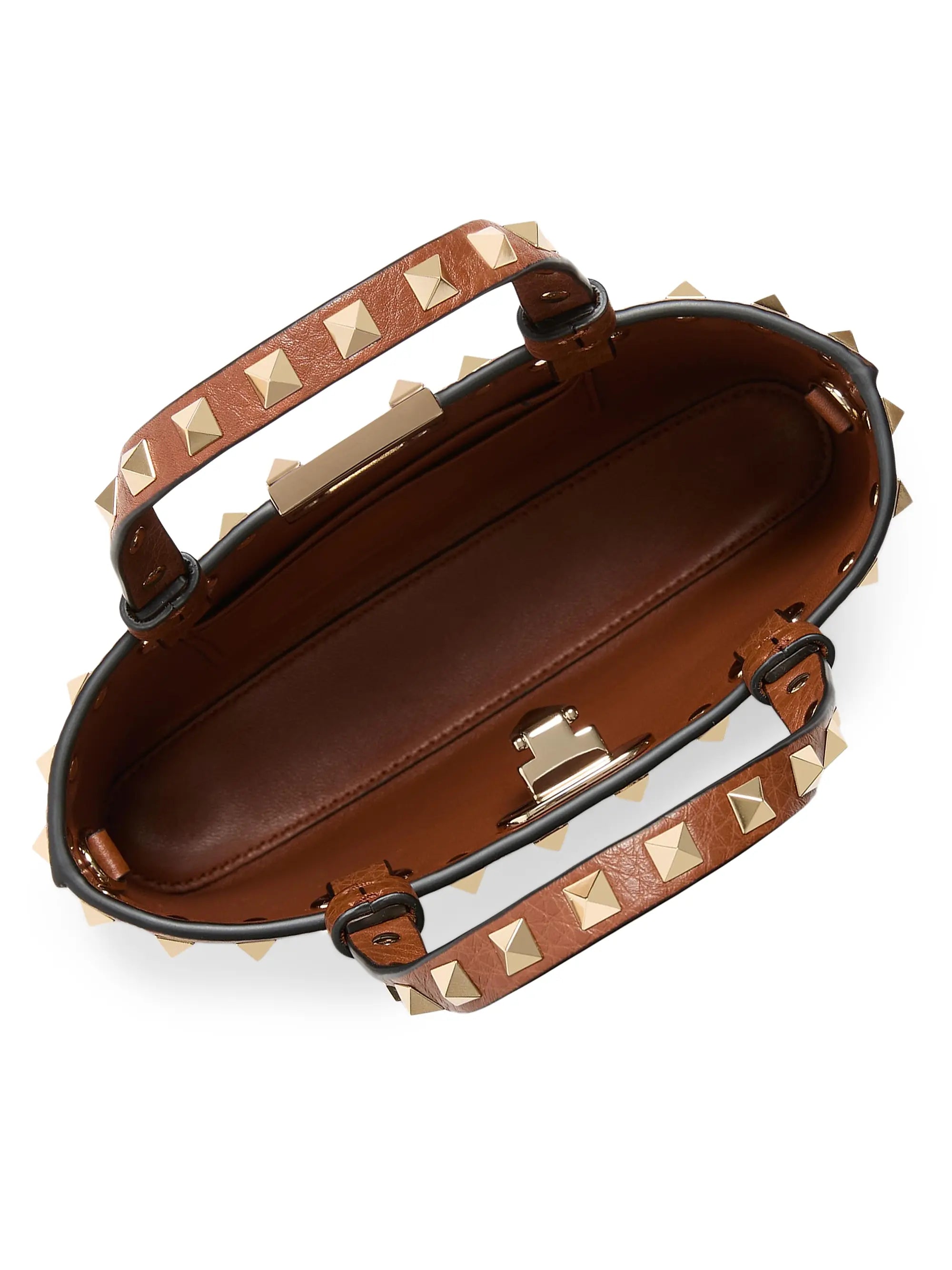 Valentino Garavani Mini Rockstud Top Handle Bag in Grainy Calfskin