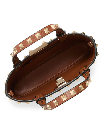 Valentino Garavani Mini Rockstud Top Handle Bag in Grainy Calfskin