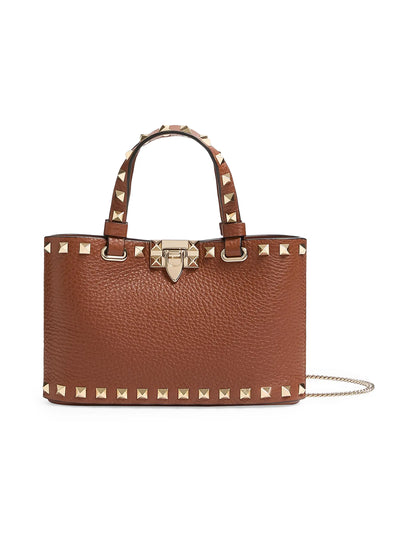 Valentino Garavani Mini Rockstud Top Handle Bag in Grainy Calfskin