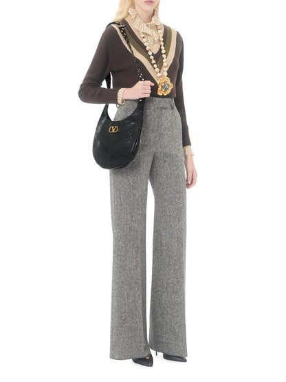 Valentino Garavani Hoboho Small Hobo Bag in Chevron-Patterned Nappa Leather