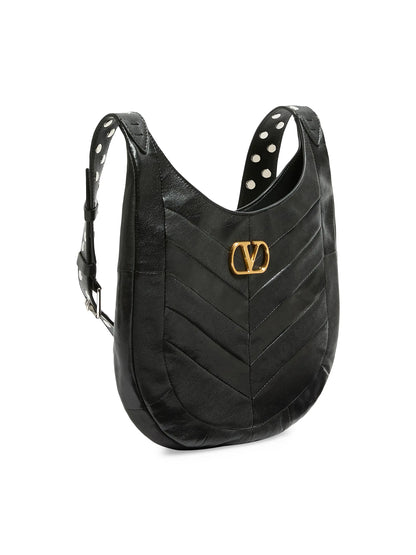 Valentino Garavani Hoboho Small Hobo Bag in Chevron-Patterned Nappa Leather
