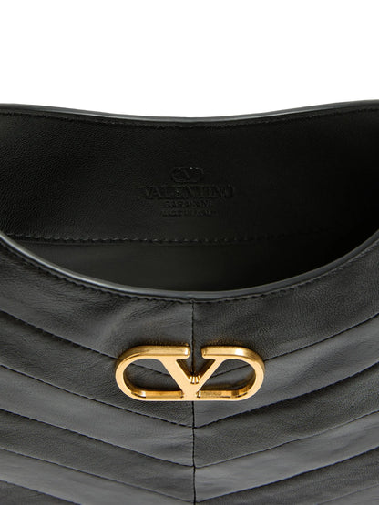 Valentino Garavani Hoboho Small Hobo Bag in Chevron-Patterned Nappa Leather