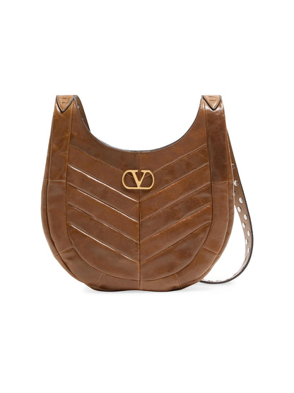 Valentino Garavani Hoboho Small Hobo Bag in Chevron-Patterned Nappa Leather