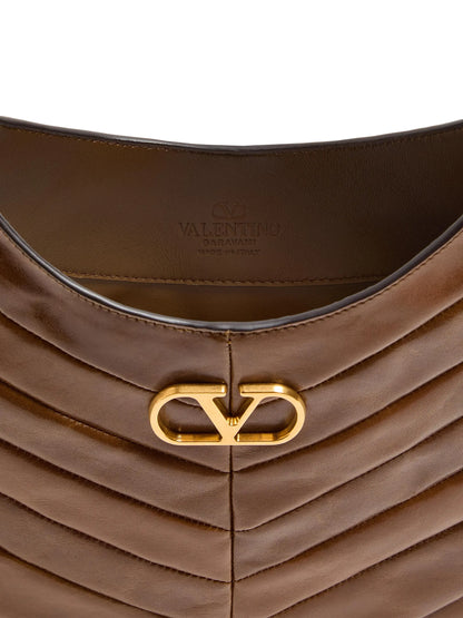 Valentino Garavani Hoboho Small Hobo Bag in Chevron-Patterned Nappa Leather
