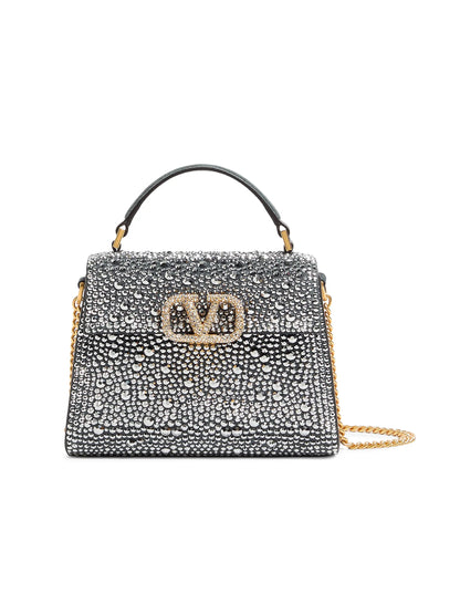 Valentino Garavani VSling Mini Top Handle Bag with Rhinestones and Jewel Logo