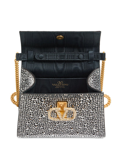 Valentino Garavani VSling Mini Top Handle Bag with Rhinestones and Jewel Logo