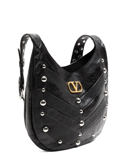 Valentino Garavani Hoboho Small Nappa Leather Hobo Bag with Chevron Pattern