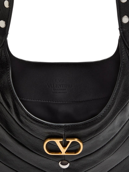 Valentino Garavani Hoboho Small Nappa Leather Hobo Bag with Chevron Pattern