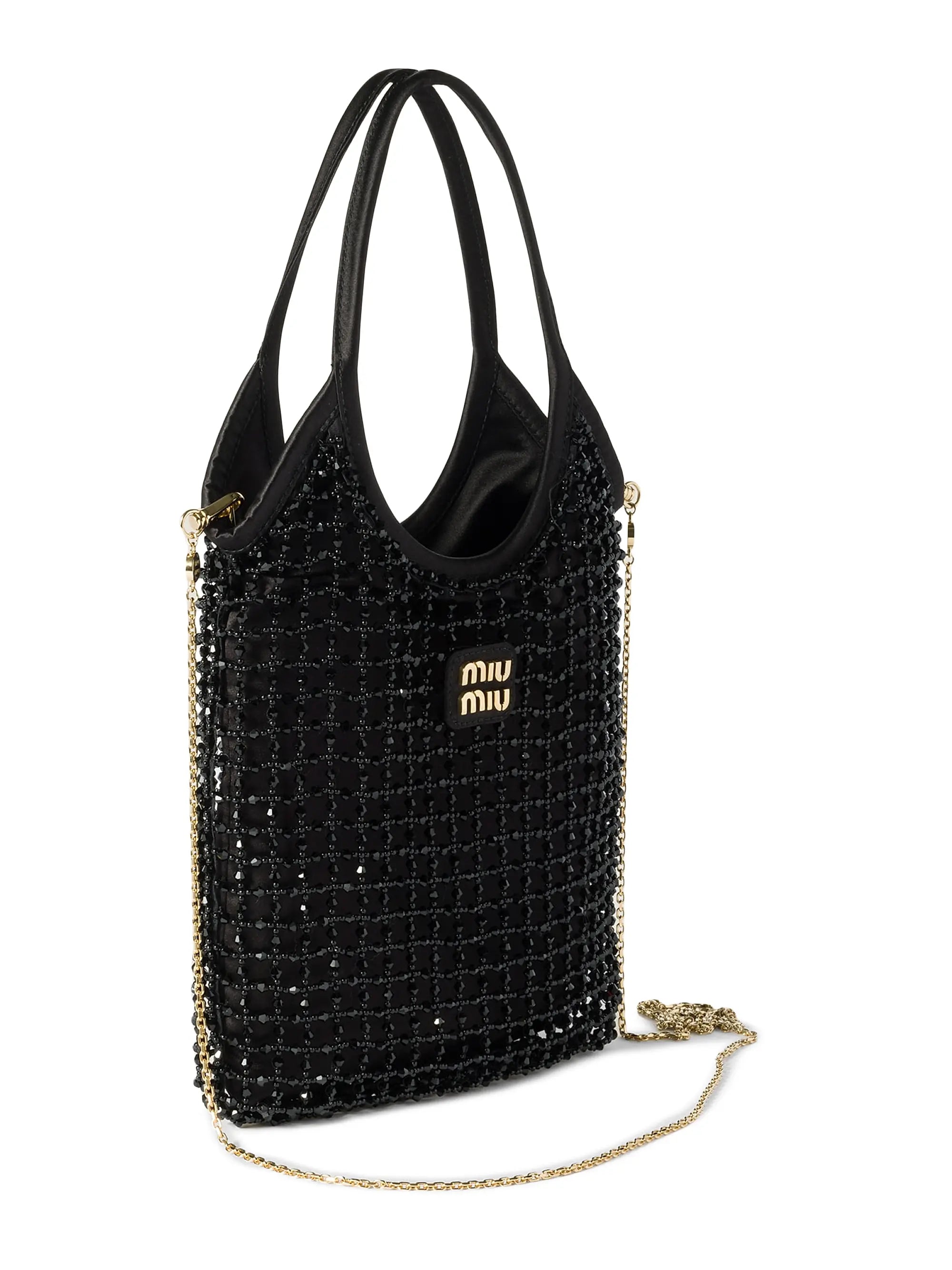 Miu Miu Ivy Beaded Duchesse Shoulder Bag