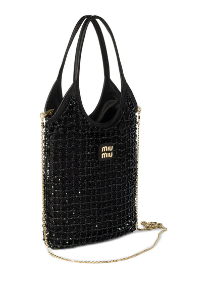 Miu Miu Ivy Beaded Duchesse Shoulder Bag