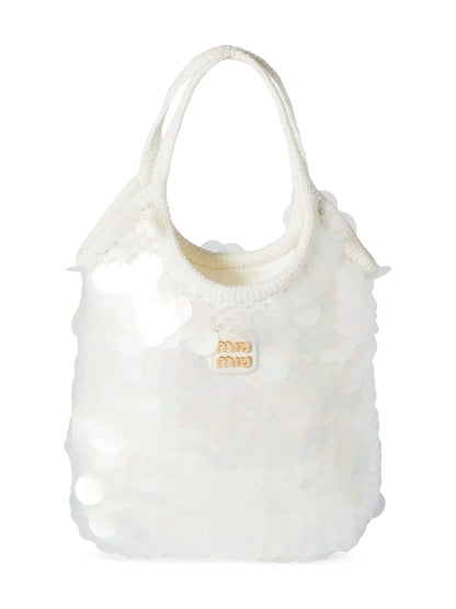 Miu Miu Ivy Sequin Mesh Shoulder Bag