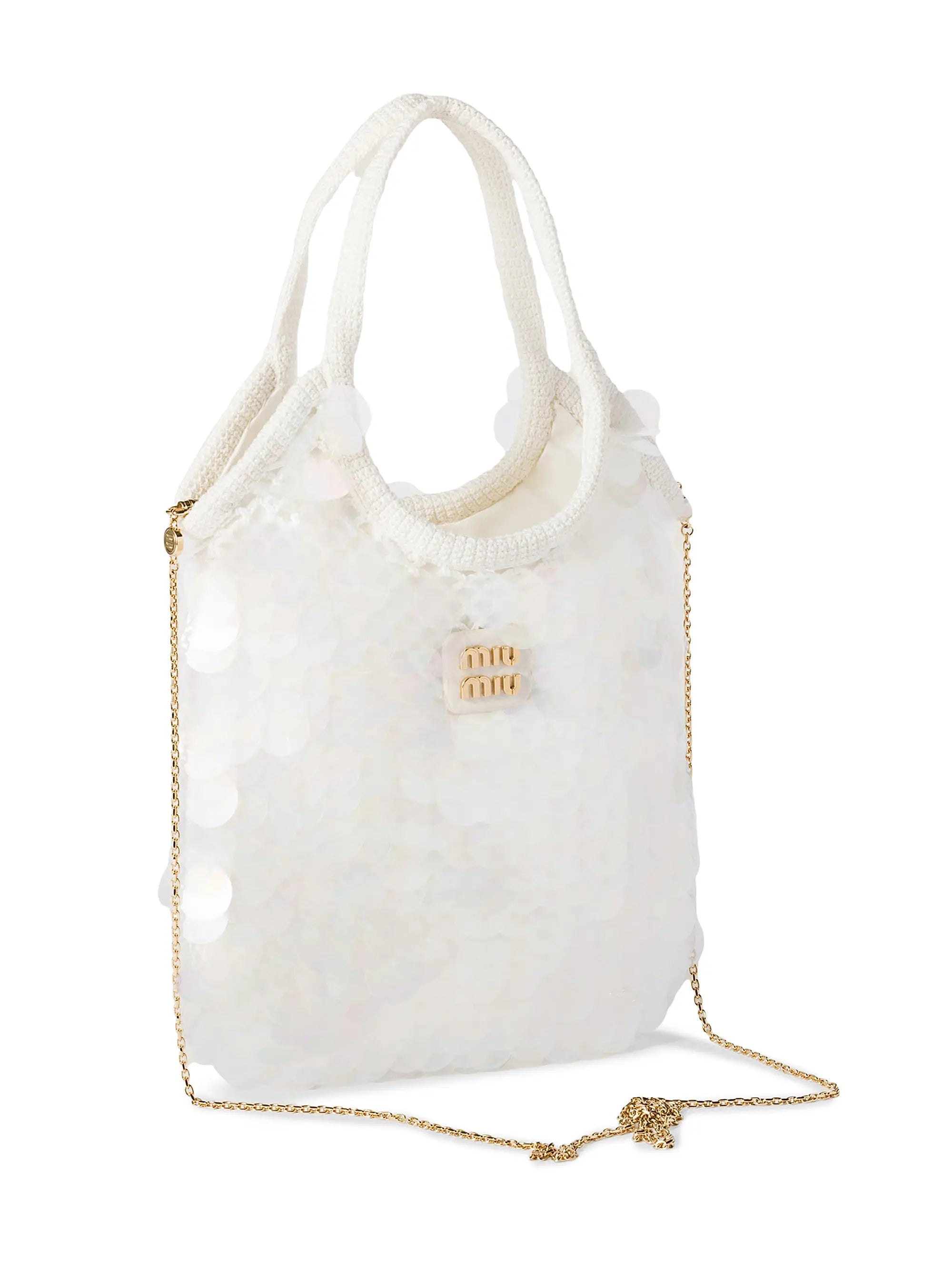 Miu Miu Ivy Sequin Mesh Shoulder Bag