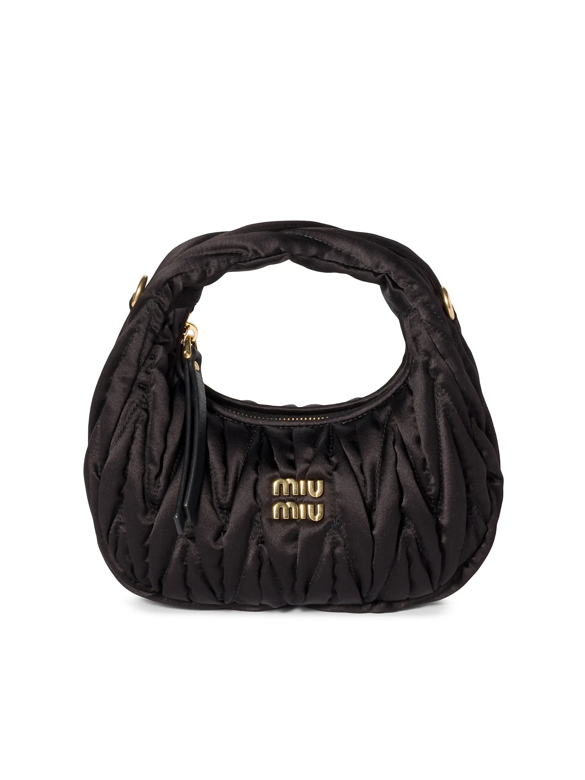 Miu Miu Wander Matelassé Silk Mini Top Handle Bag