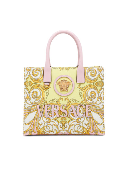 Versace Small Barocco-Print Cotton Tote Bag