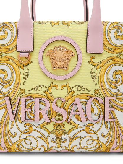 Versace Small Barocco-Print Cotton Tote Bag
